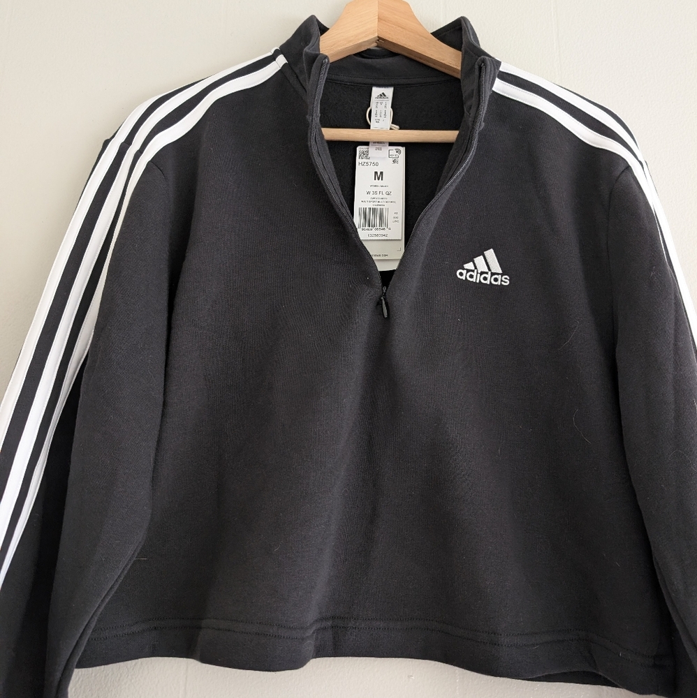NWT Adidas Cropped Fleece - Picture 5 of 9